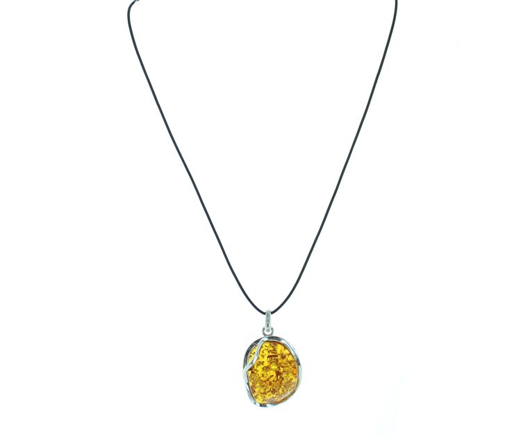 A photo of the 925 Sterling Silver Amber Pendant product