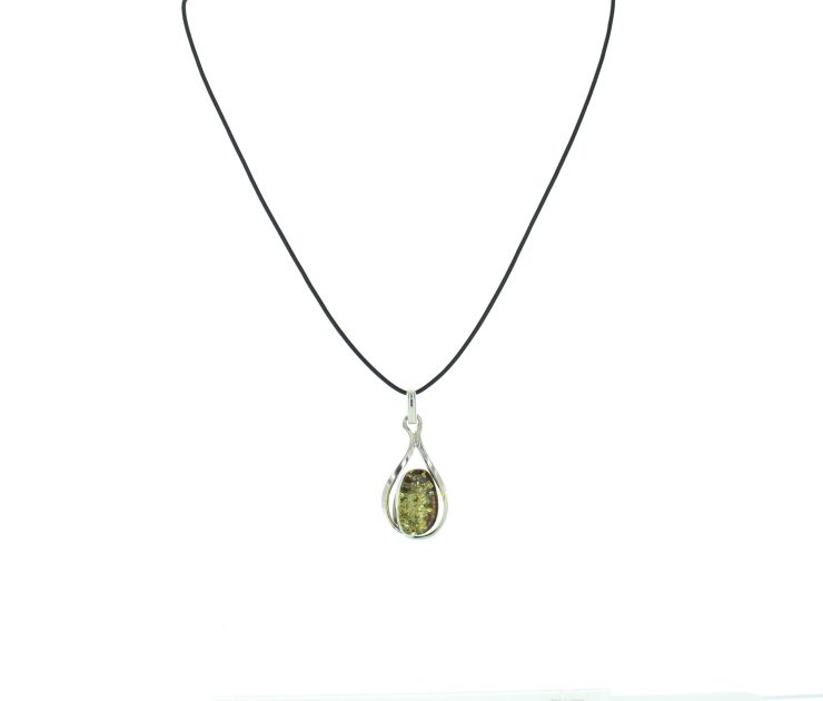 A photo of the 925 Sterling Silver Amber Pendant product