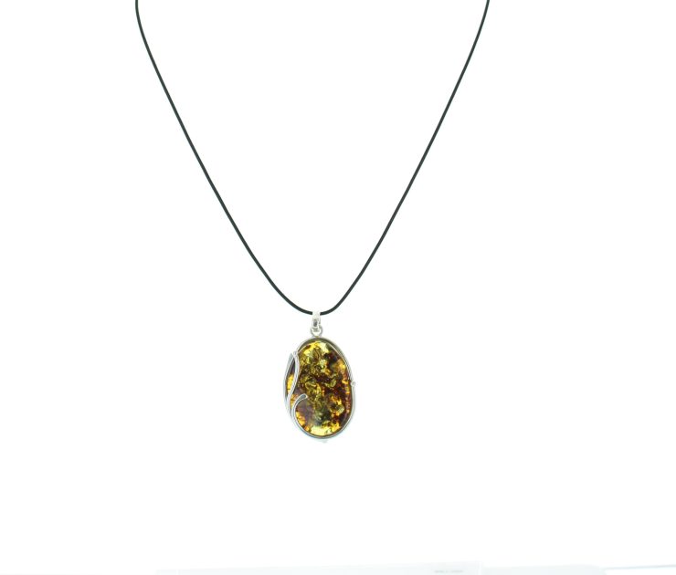 925 Sterling Silver Amber Pendant - Best of Everything | Online Shopping
