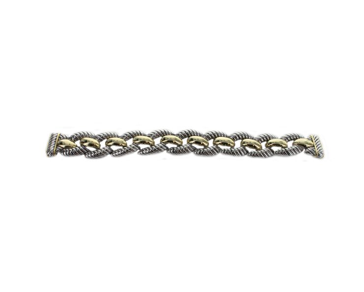 A photo of the Silver With Gold Magnetic Bracelet product