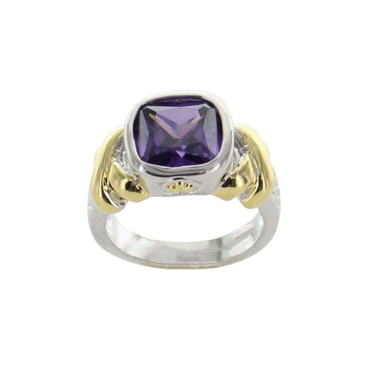 A photo of the Gold X Purple Gemstone Ring product