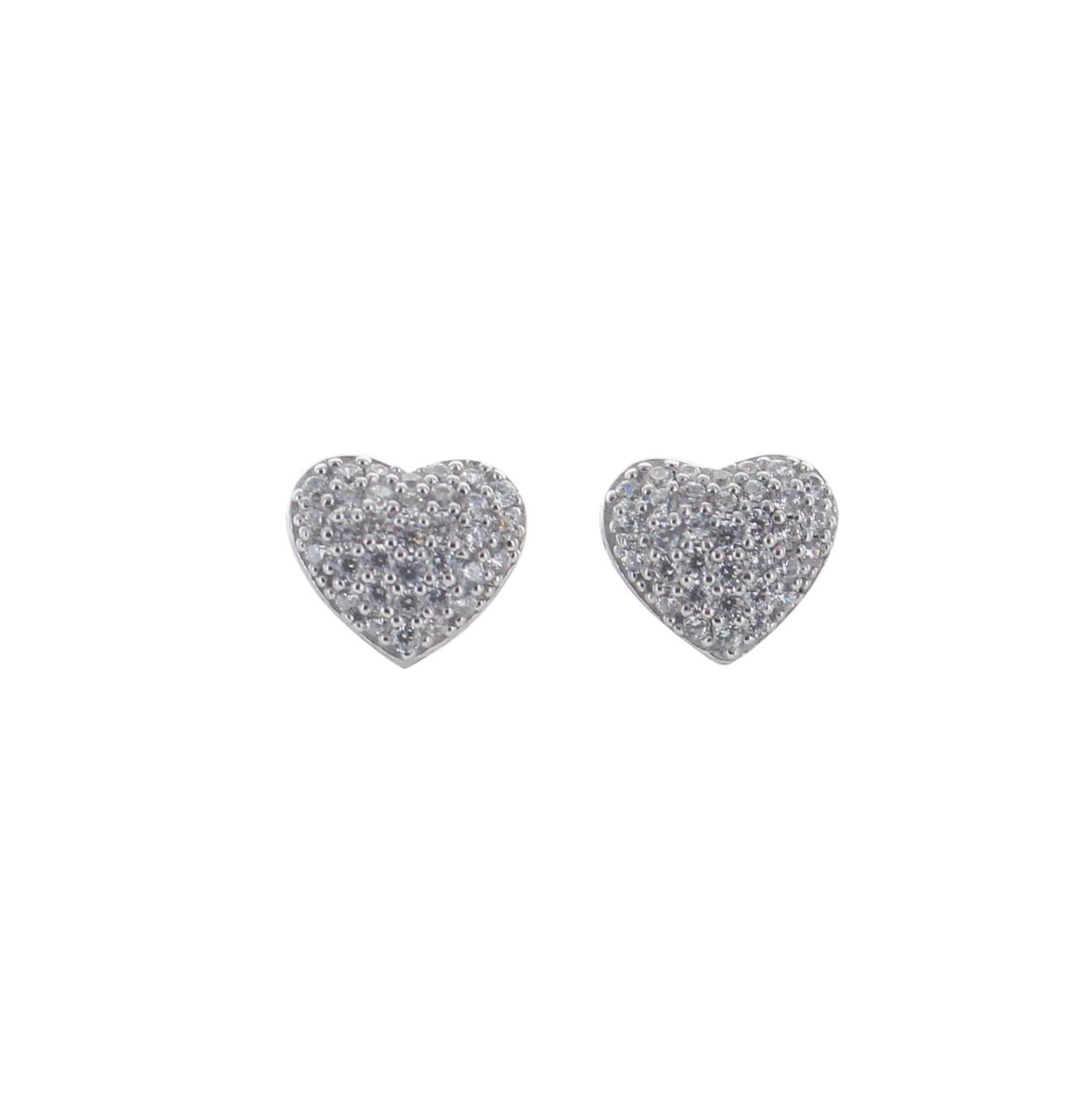 925 Pave Heart Studs - Best of Everything | Online Shopping