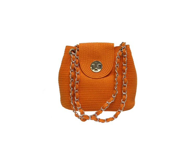 A photo of the Orange Straw Bag product