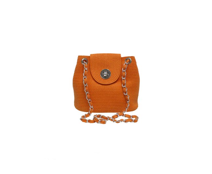 A photo of the Orange Straw Bag product