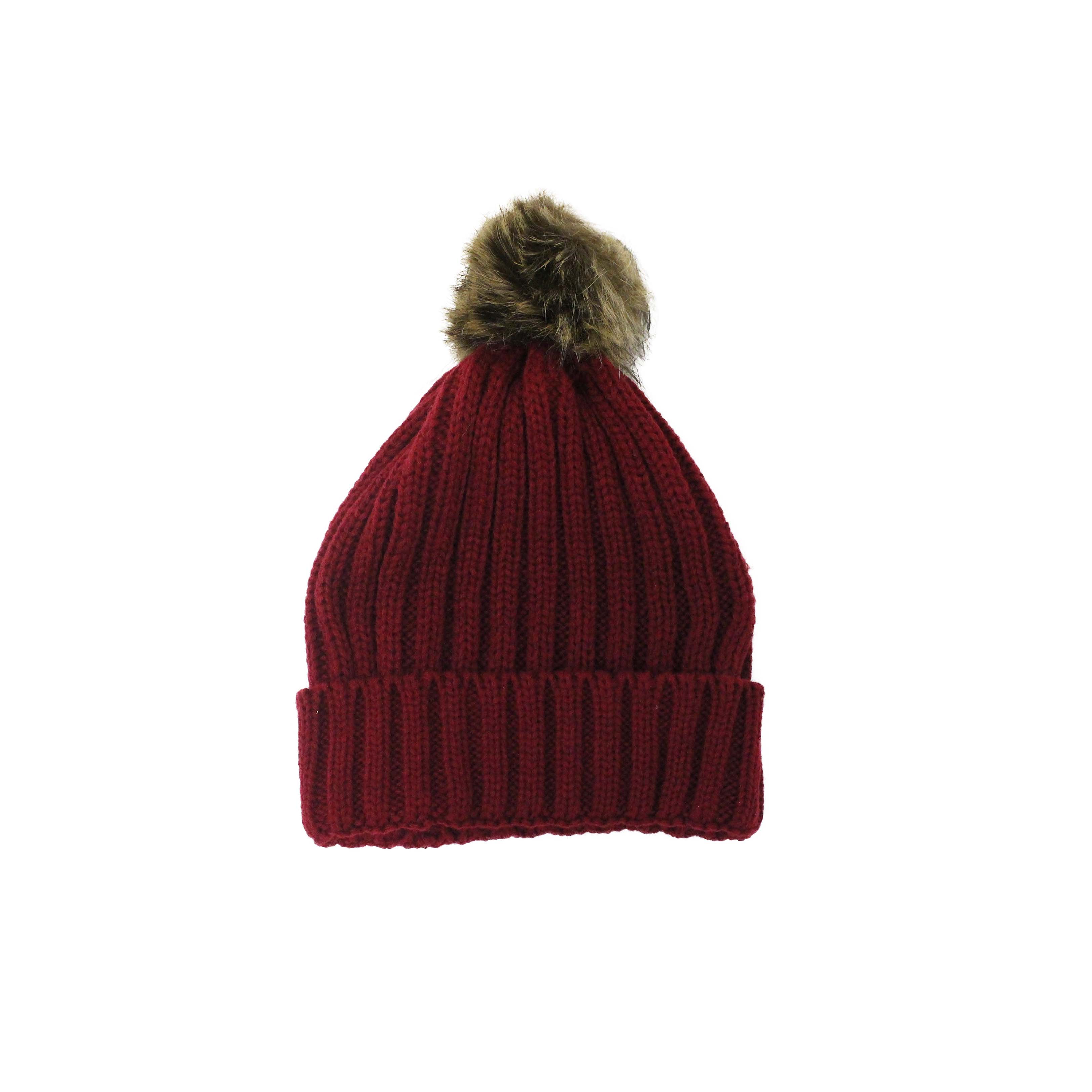 Faux Fur Pompom Beanie - Best of Everything | Online Shopping