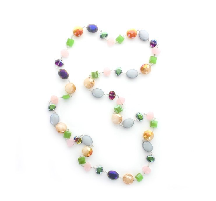 A photo of the Multicolor Long Beaded Necklace product