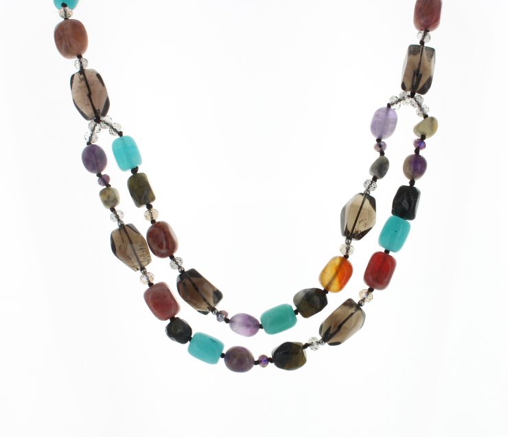 A photo of the Multi Color Beads Layered Necklace product