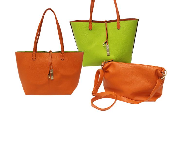 A photo of the Green & Orange Reversible Tote product