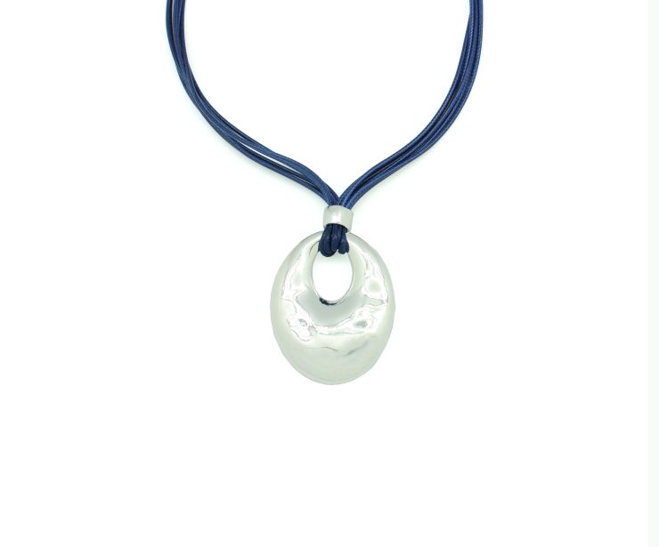 A photo of the Silver Oval Cord Necklace product