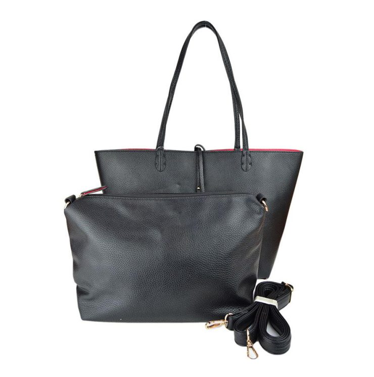 A photo of the Black & Fuchsia Reversible Tote product