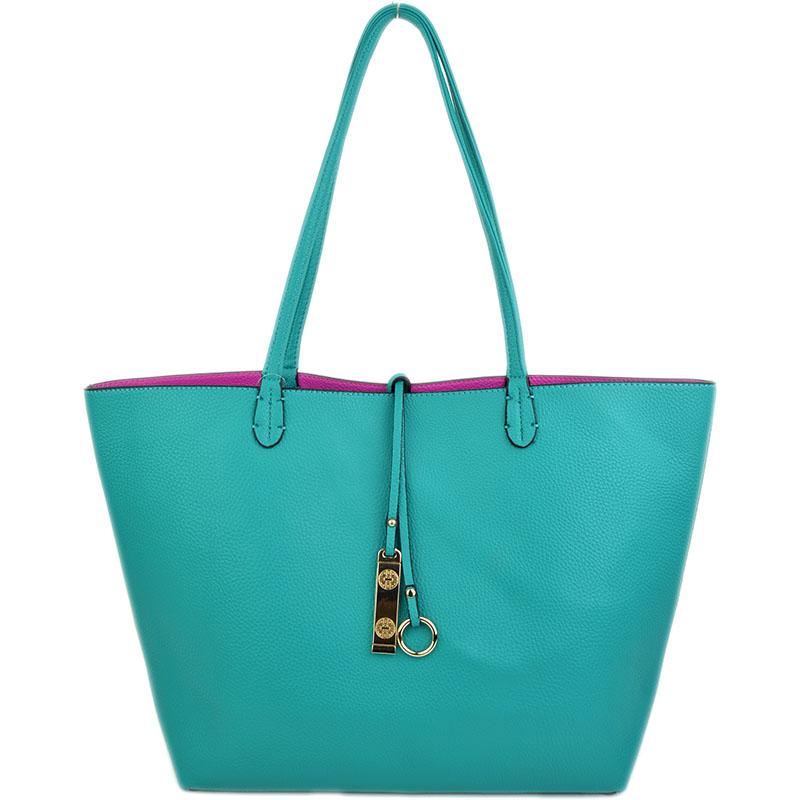 Turquoise & Hot Pink Reversible Tote - Best of Everything | Online Shopping