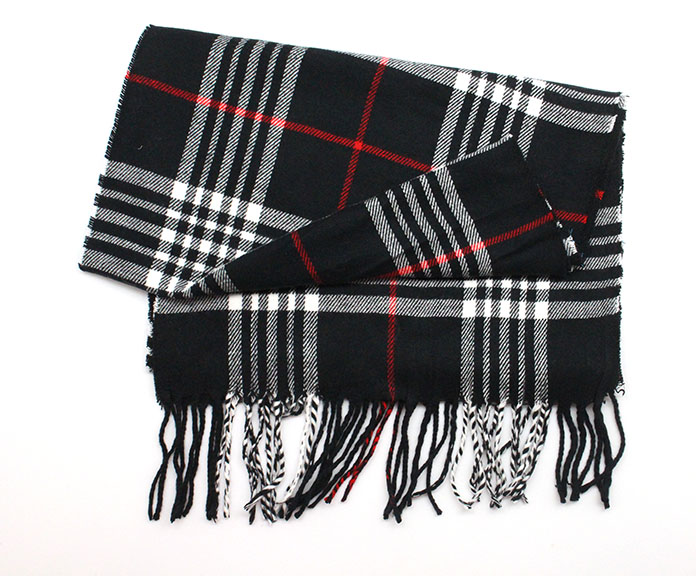 red and white cashmere scarf