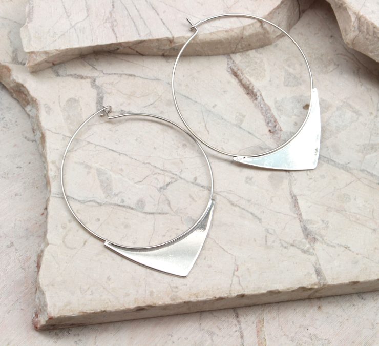 A photo of the A Little Extra Silver Hoops product