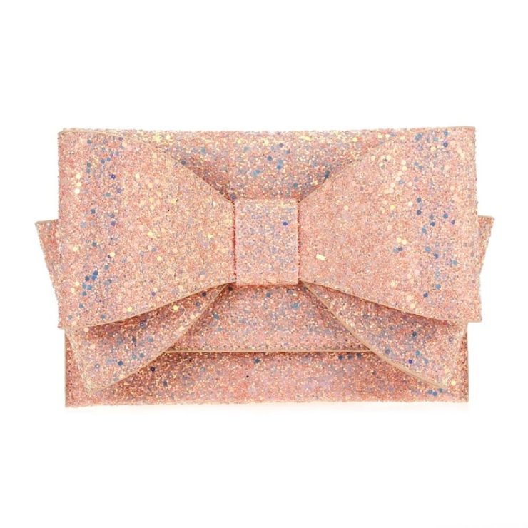 A photo of the Big Bow Galaxy Glitter Clutch product