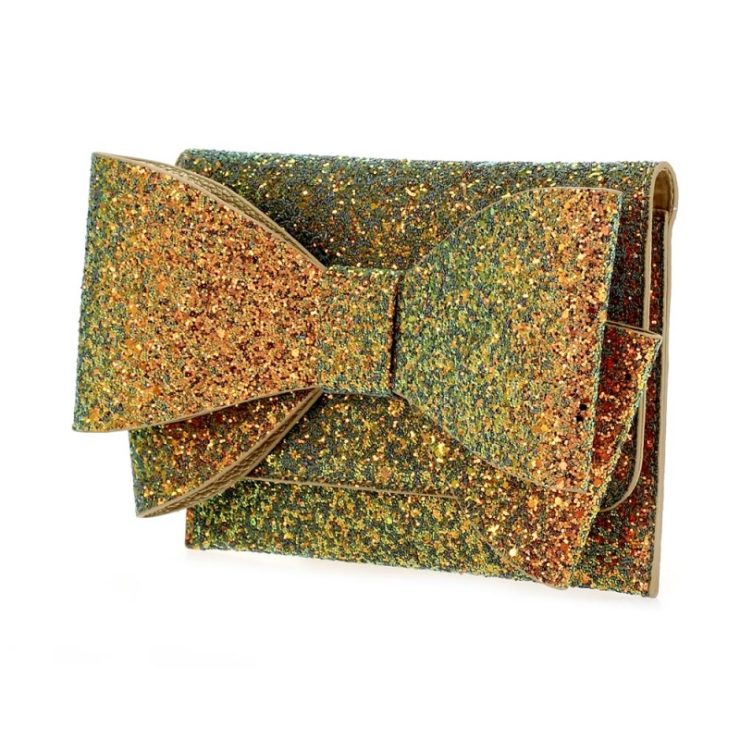 A photo of the Big Bow Galaxy Glitter Clutch product