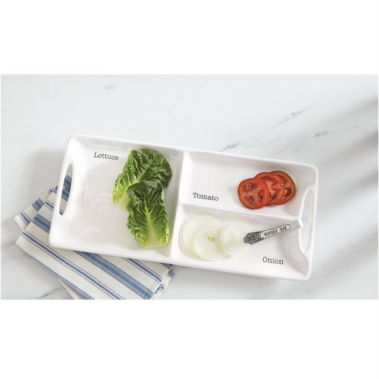 A photo of the Burger Bar Ceramic Garnish Platter Set product