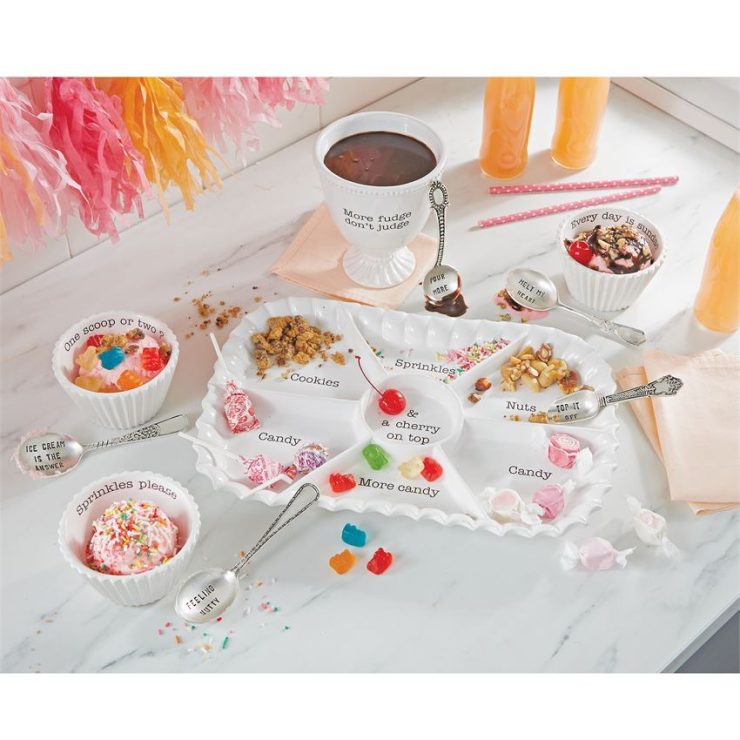 A photo of the Ice Cream Topping Ceramic Serving Platter Set product