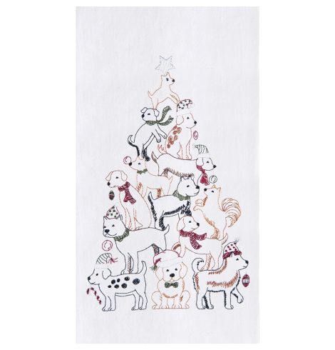 A photo of the Dog Christmas Tree Towel product