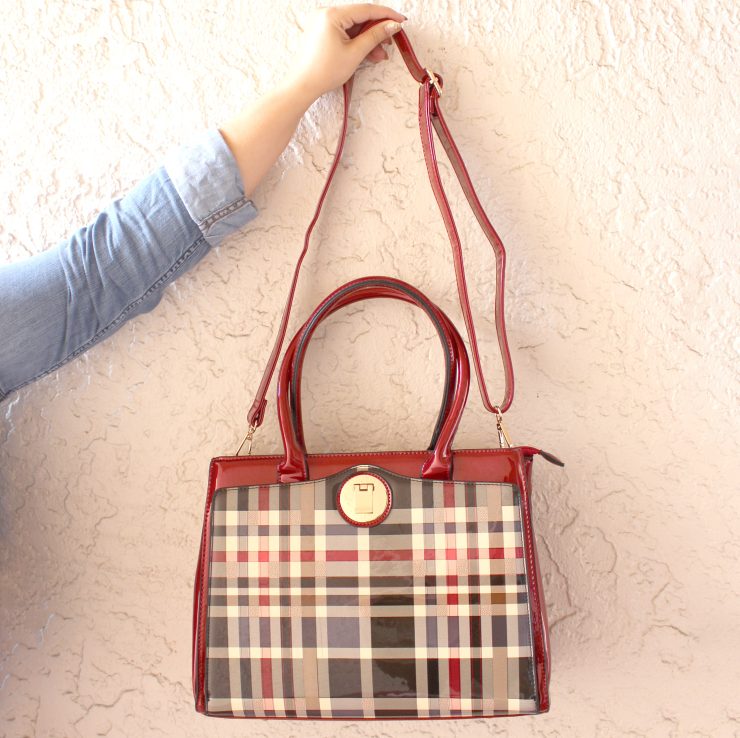 A photo of the Pop Of Plaid Handbag product