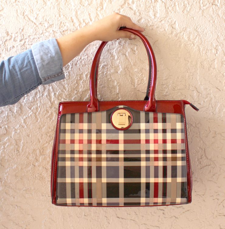 A photo of the Pop Of Plaid Handbag product