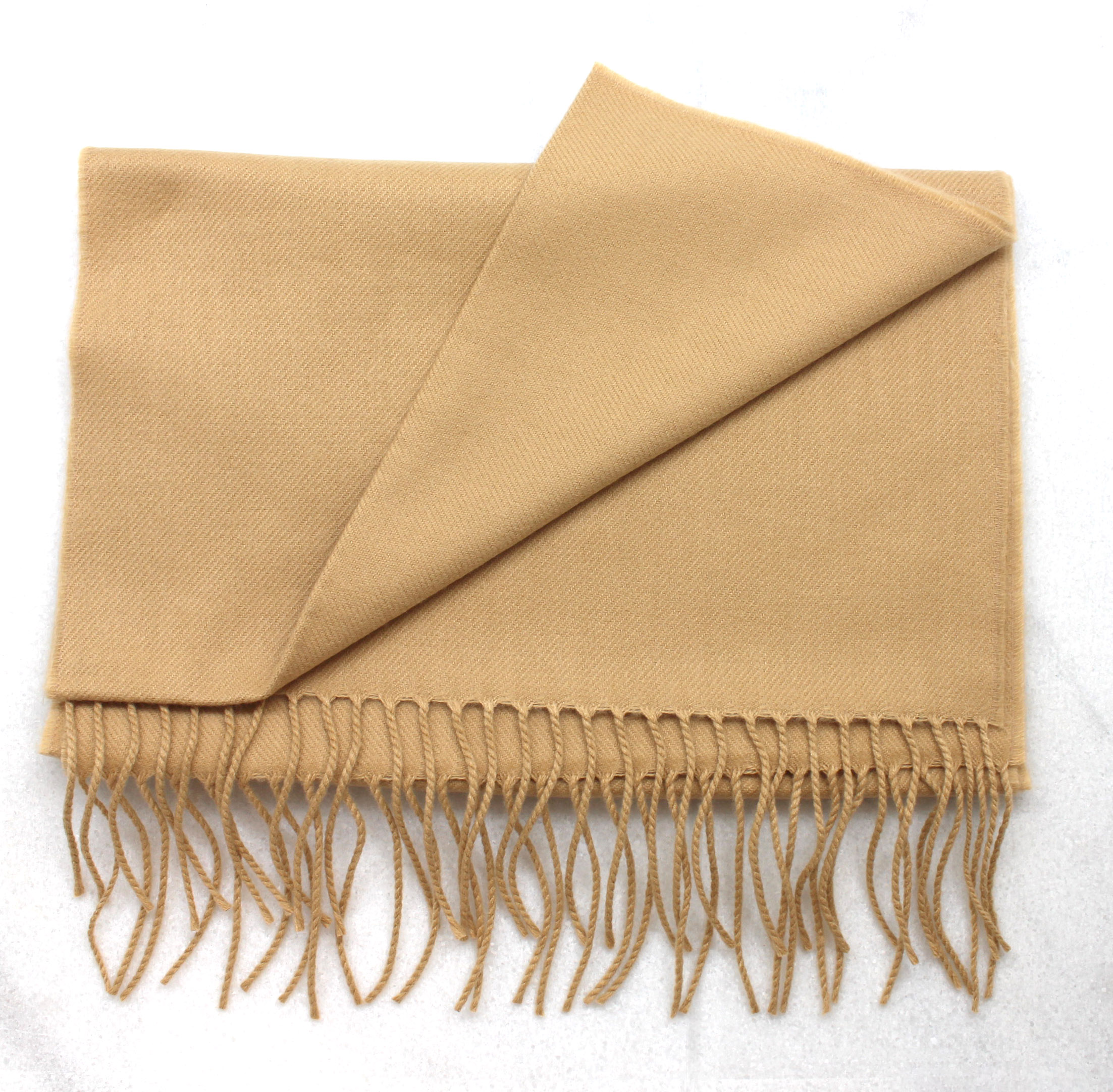 Classic Comfort Embroidered Cashmere Feel Tan Scarf