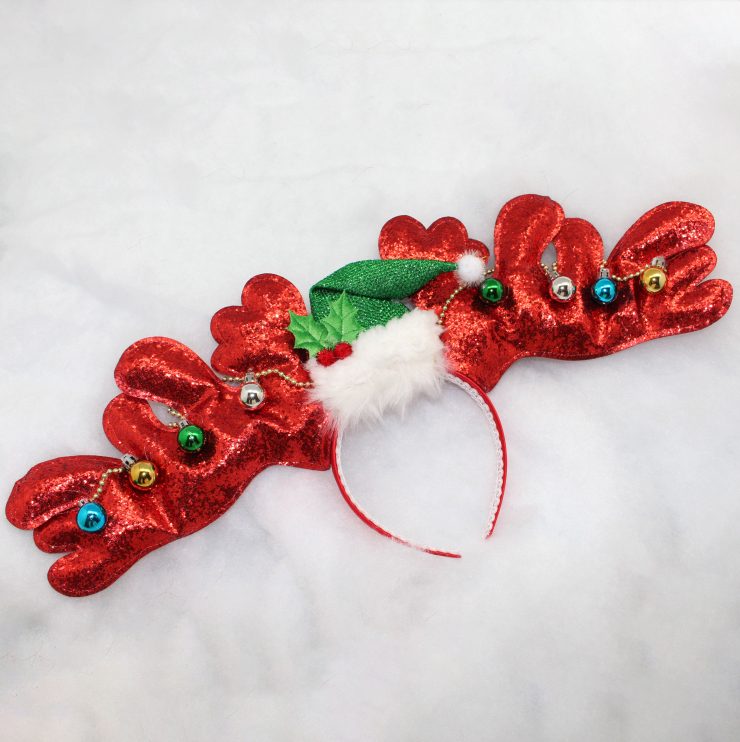 A photo of the Red Reindeer Antler Headband product