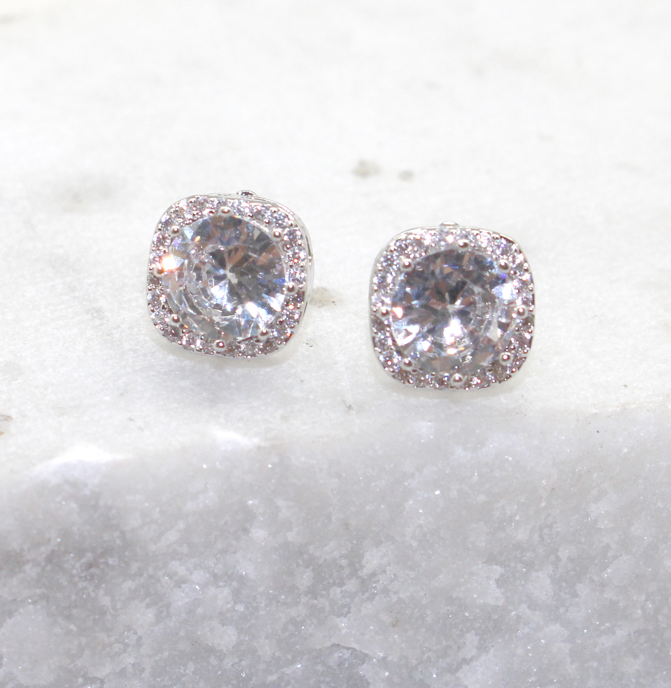 Square Rhinestone Earrings - Best of Everything | Online Shopping