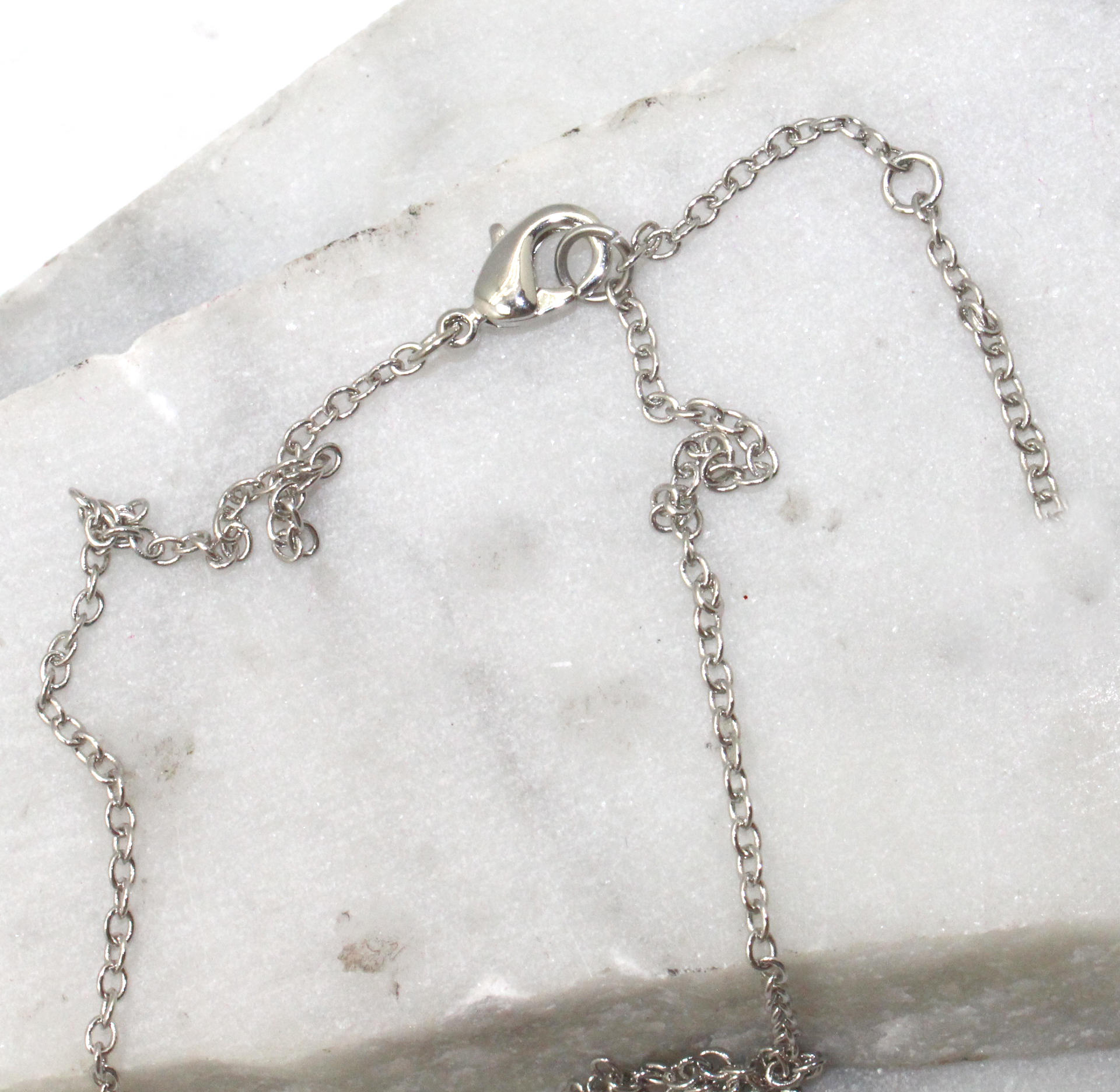 White Rhinestone Chain Necklace