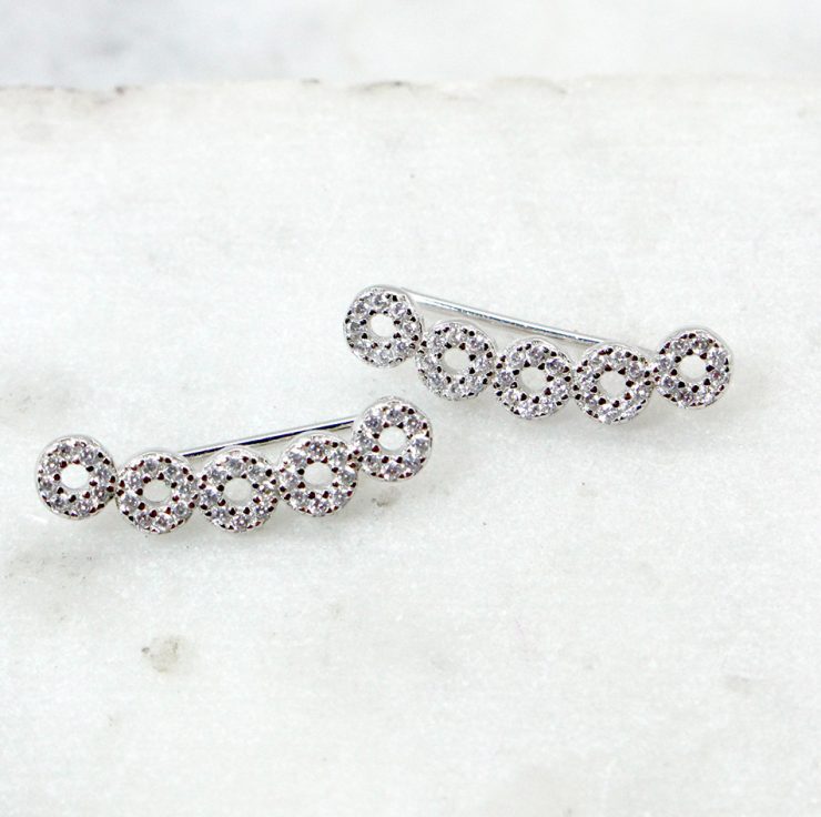 A photo of the Rhinestone Climber Earrings product