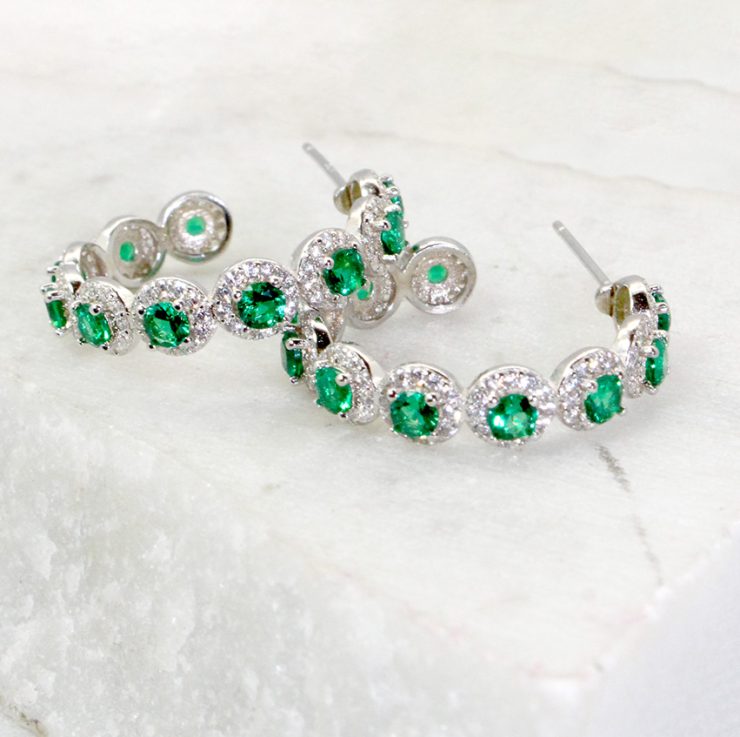 A photo of the Rhinestone Hoop Earrings product