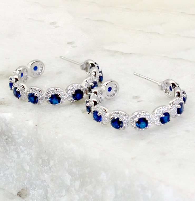 A photo of the Rhinestone Hoop Earrings product