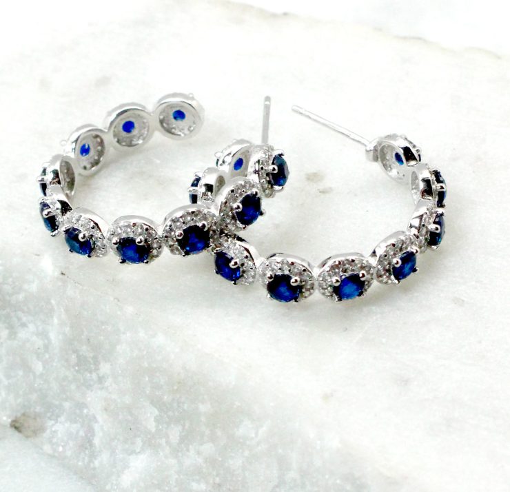 A photo of the Rhinestone Hoop Earrings product