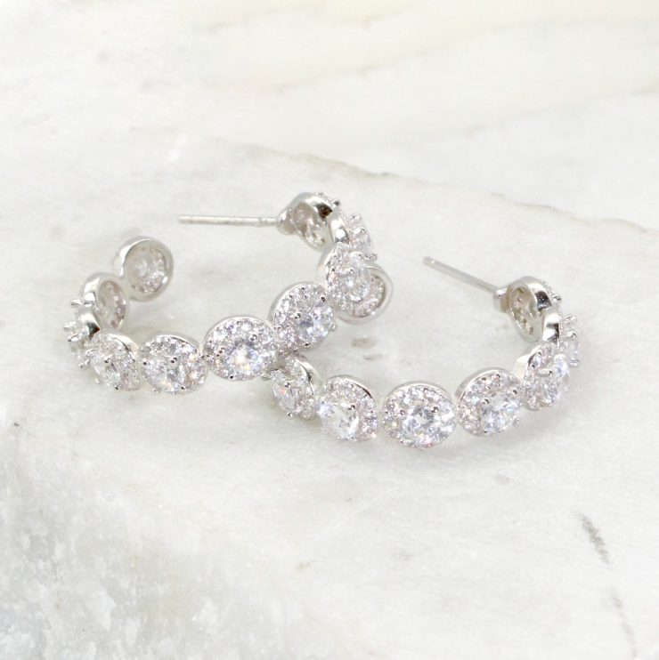 A photo of the Rhinestone Hoop Earrings product