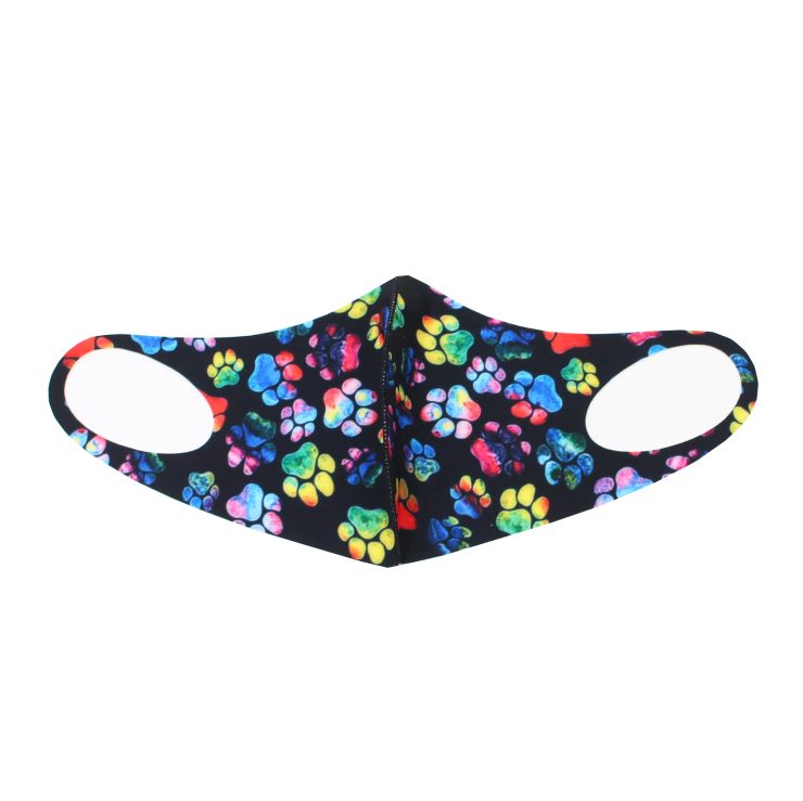 A photo of the Colorful Paw Print Face Mask product