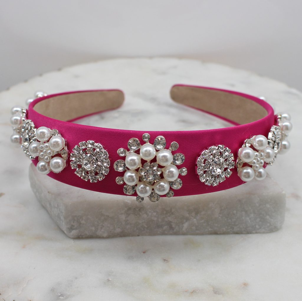 Elegant Pearl Headband In Pink - Best of Everything | Online Shopping