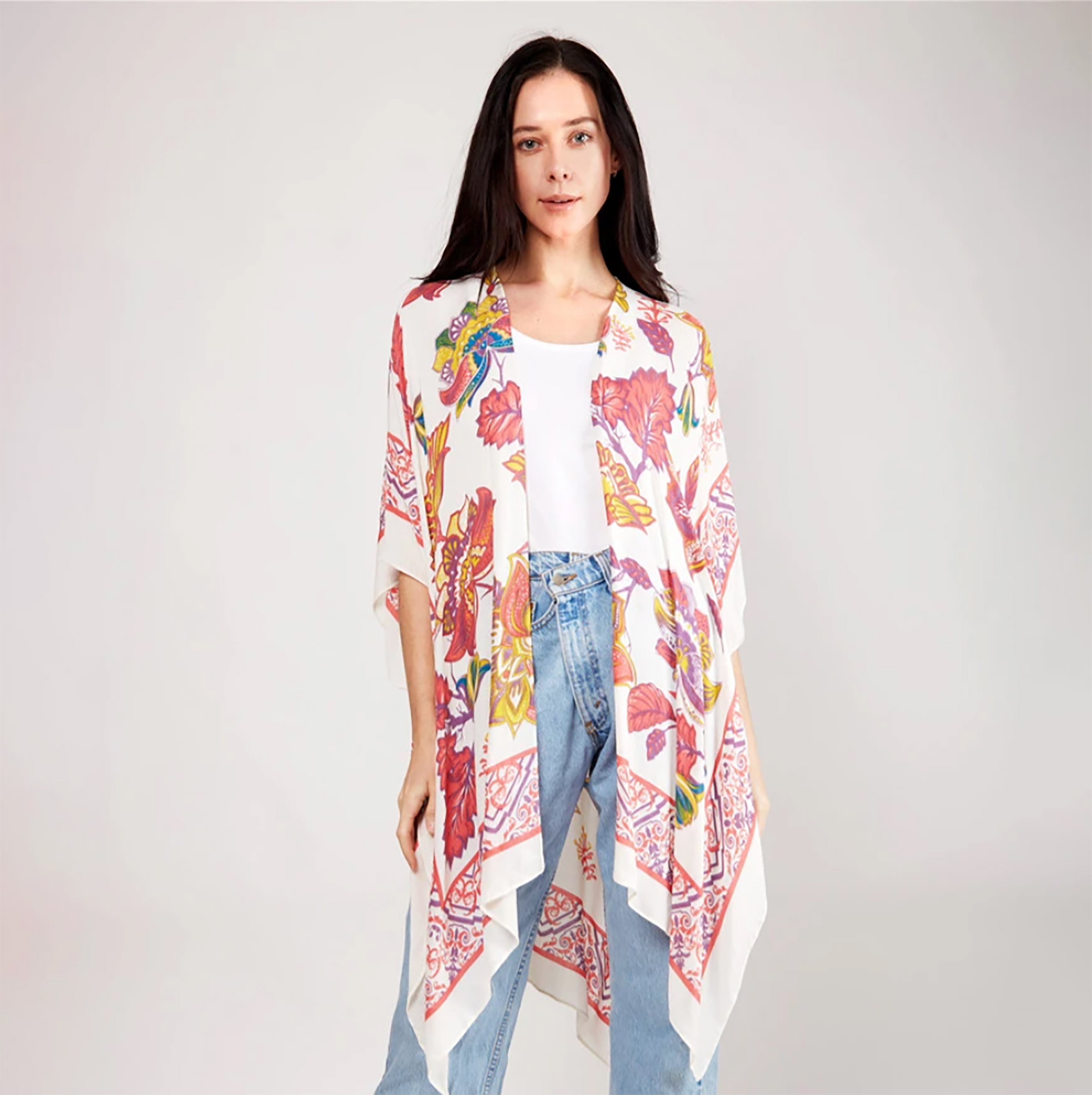 Pink Flora Kimono - Best of Everything | Online Shopping