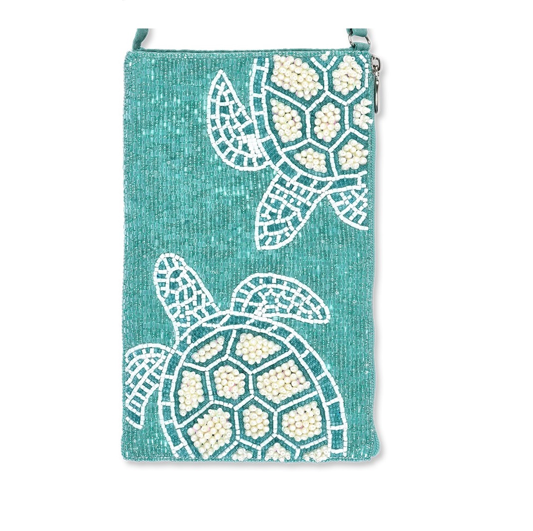 Swimming Turtles Beaded Crossbody Handbag - Best of Everything | Online ...