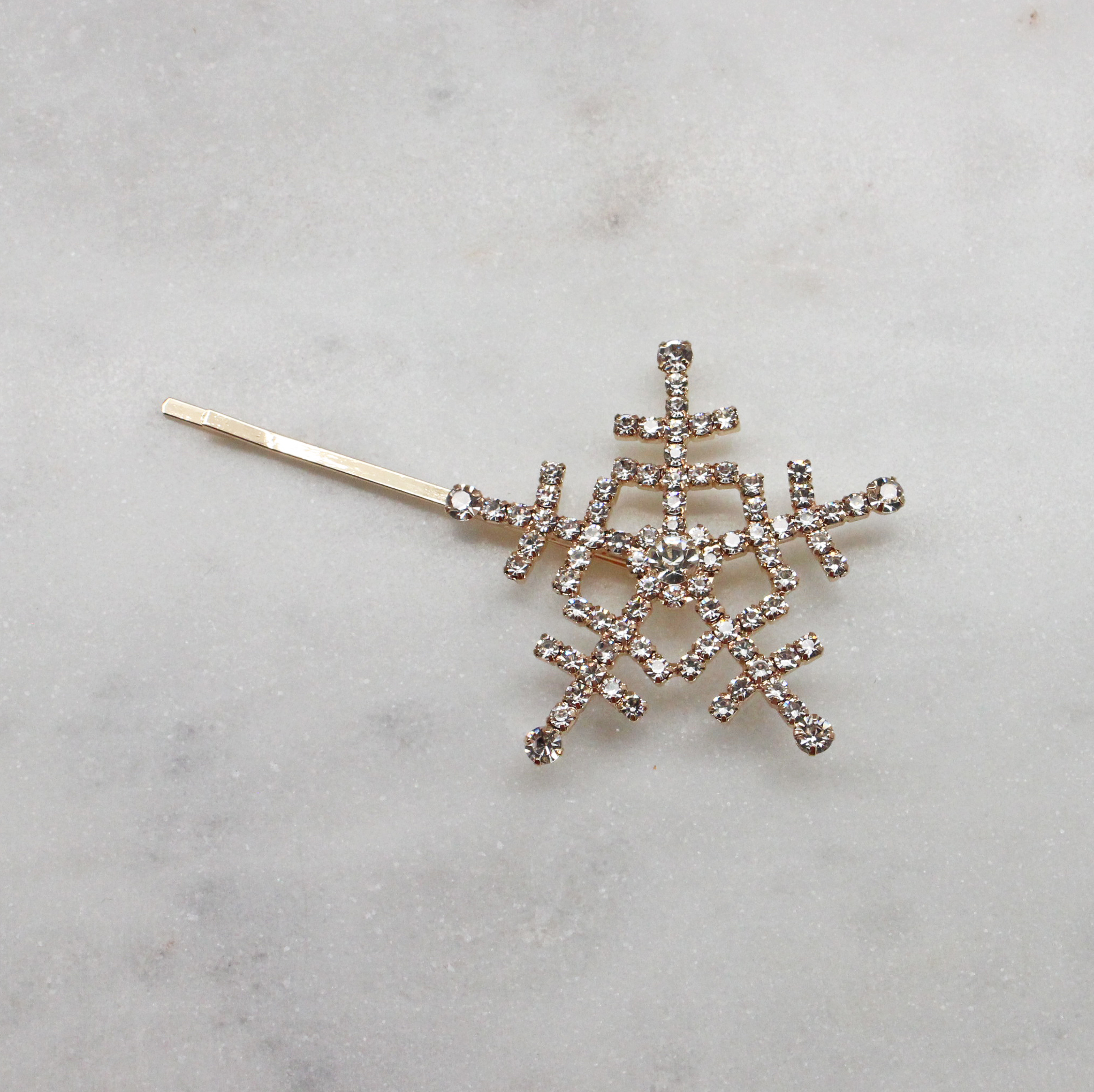 Snowflake Hair Pin In Gold - Best of Everything