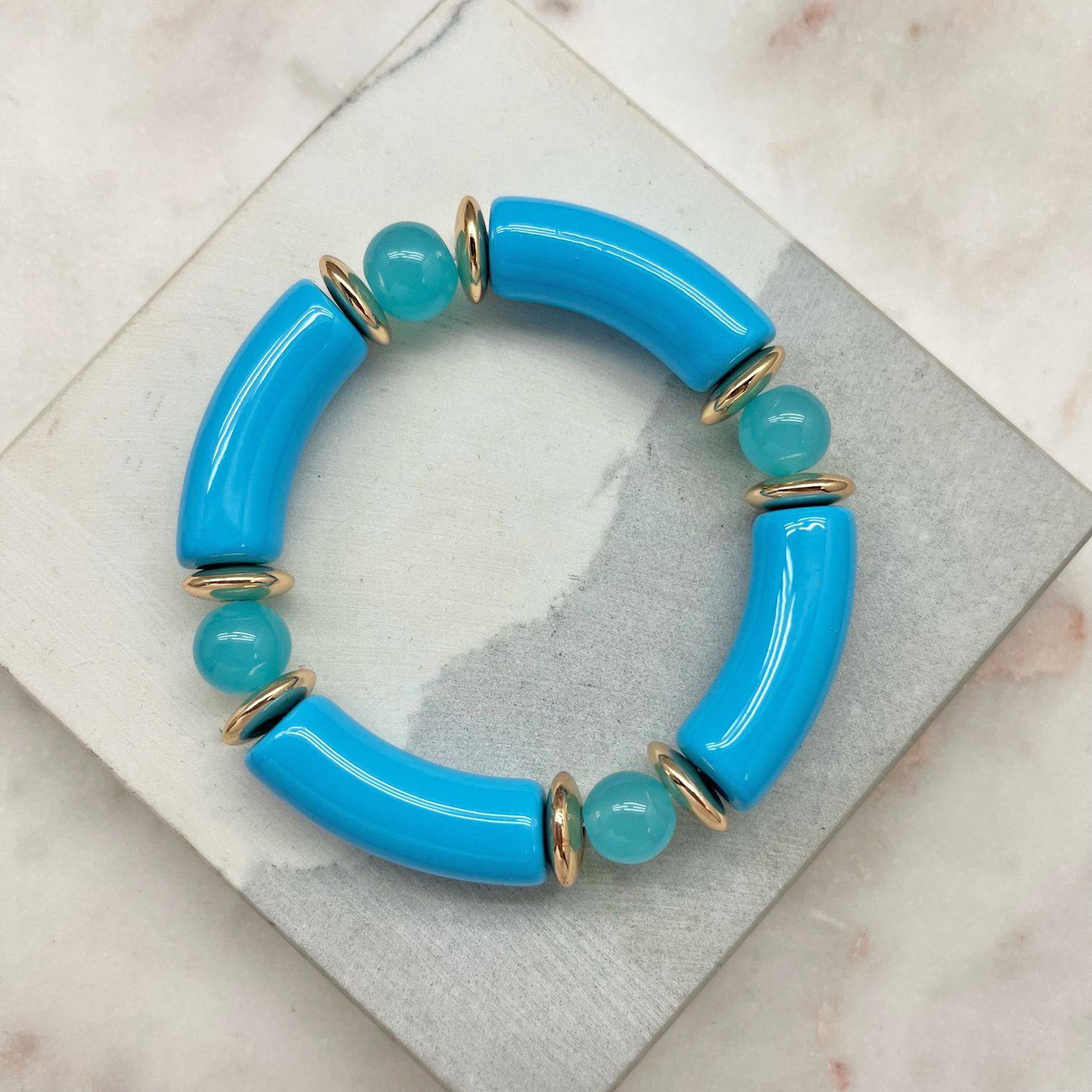 Tube Stretch Bracelet In Blue - Best of Everything | Online Shopping
