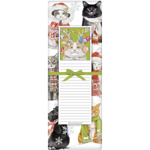 A photo of the Winter Cats Towel & Notepad Set product