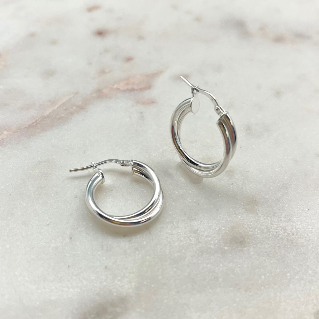 Italian Sterling Silver Twist Hoops - Best of Everything | Online Shopping