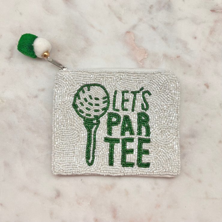 A photo of the Let's Par Tee Beaded Coin Pouch product
