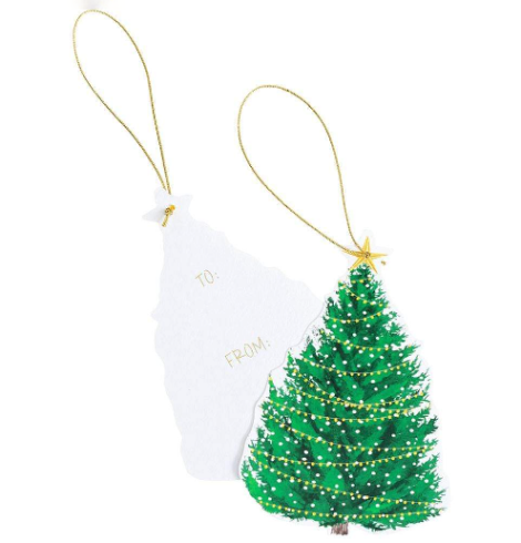 A photo of the Christmas Tree with Lights Gift Tags product