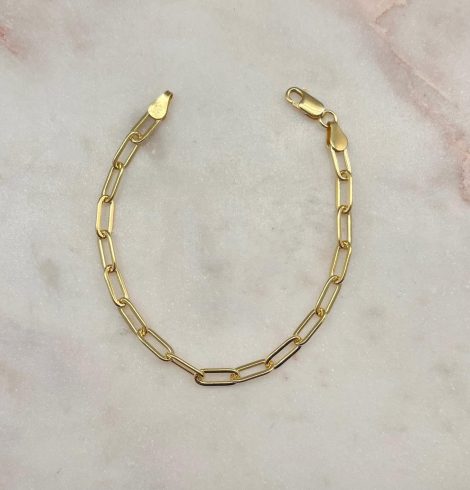 A photo of the Gold Plated Paper Clip Bracelet product