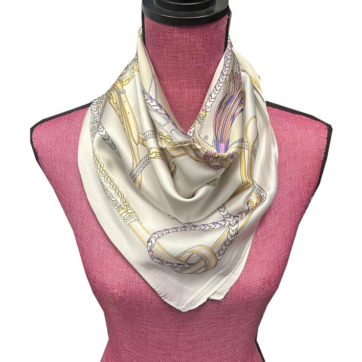 A photo of the Rope & Chain Scarf in Ivory product