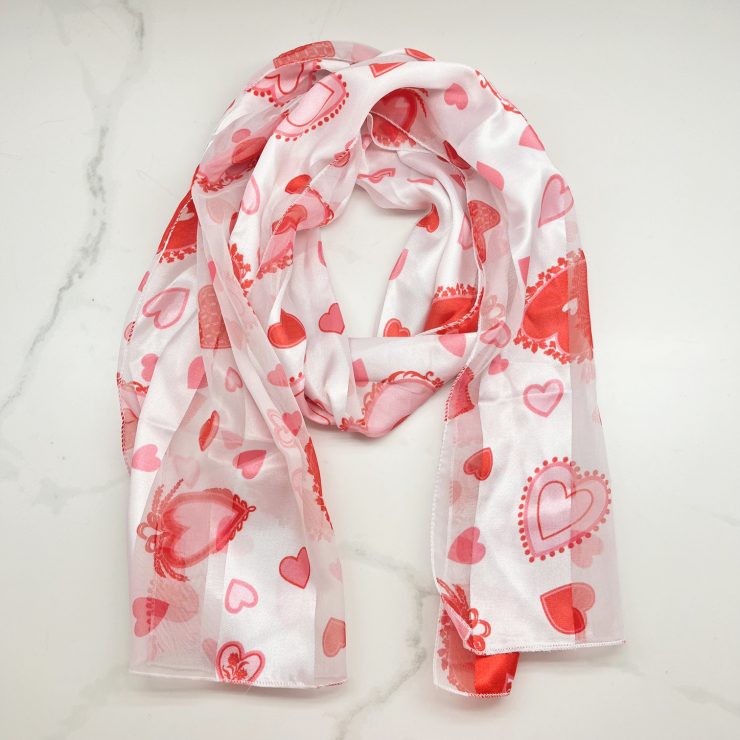 A photo of the Full of Love Silky Scarf in White product