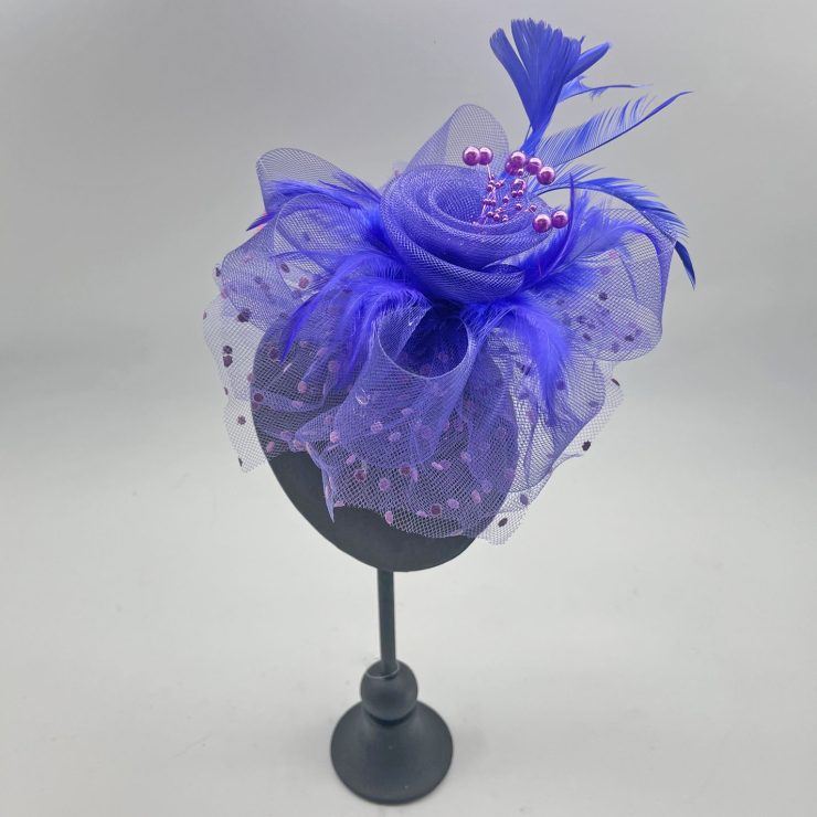 A photo of the Serena Fascinator in Purple product