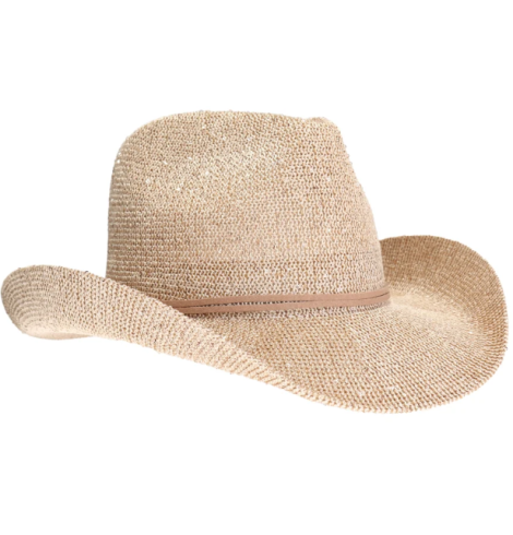 A photo of the Sequin Cowboy Hat in Gold product