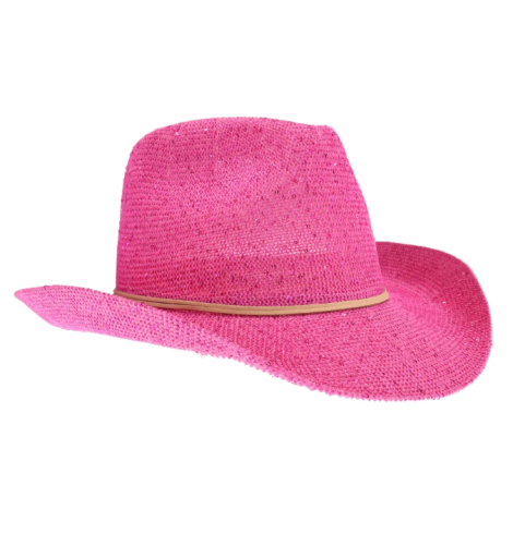 A photo of the Sequin Cowboy Hat in Hot Pink product