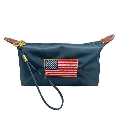 A photo of the American Flag Cosmetic Bag in Navy product